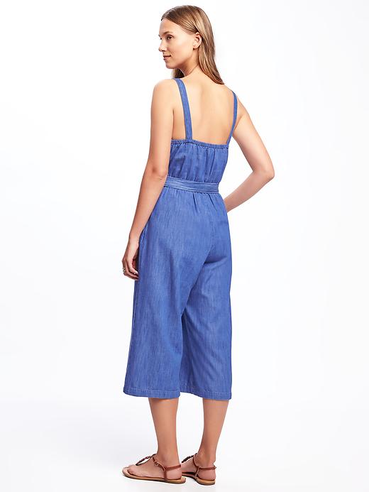 Image number 2 showing, Square-Neck Wide-Leg Jumpsuit for Women