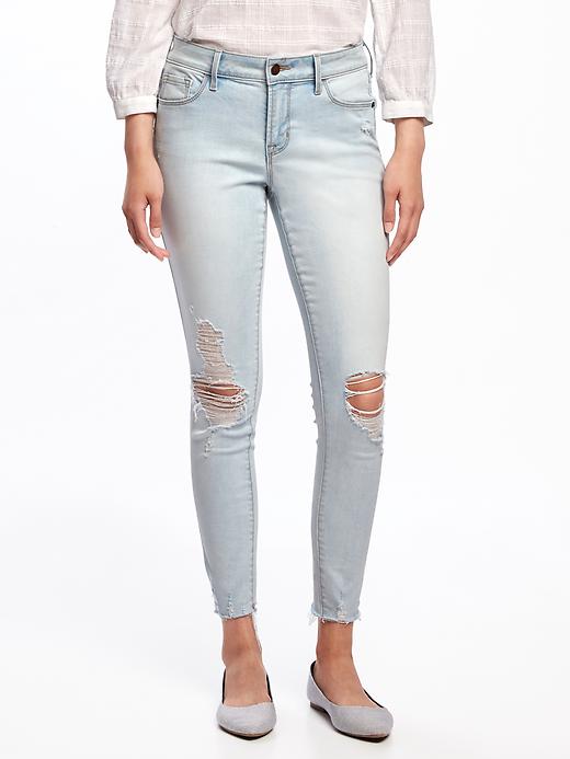 View large product image 1 of 2. Mid-Rise Light-Wash Rockstar Ankle Jeans for Women