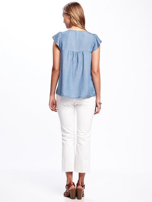 Image number 2 showing, Embroidered Tencel&#174 Swing Top for Women