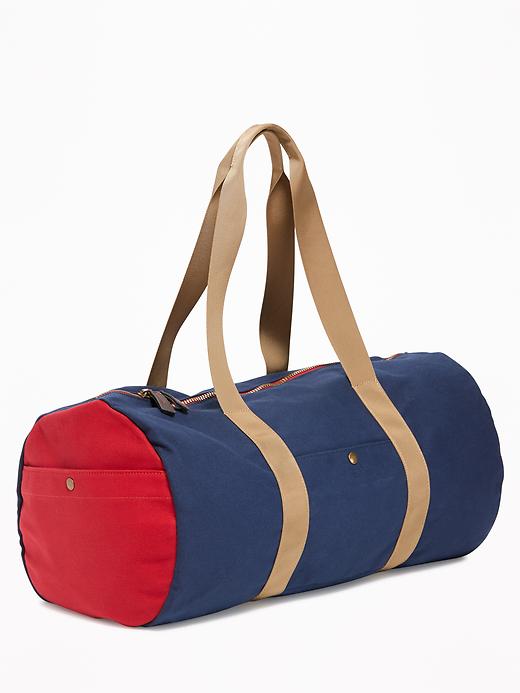 View large product image 1 of 1. Color-Blocked Canvas Duffel Bag for Men