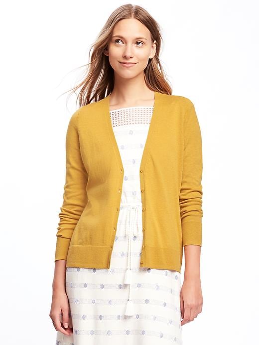View large product image 1 of 1. Button-Front V-Neck Cardi for Women