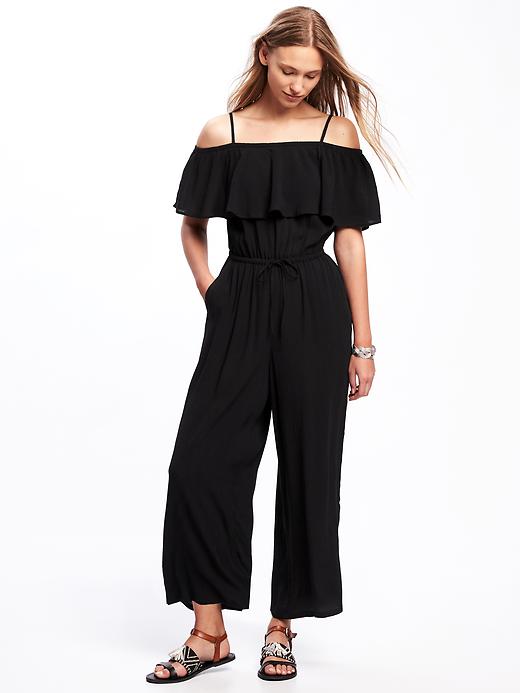 Image number 1 showing, Ruffled Off-the-Shoulder Jumpsuit for Women