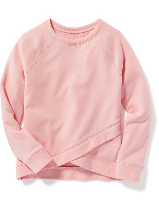 View large product image 1 of 2. Relaxed Cross-Hem Sweatshirt for Girls