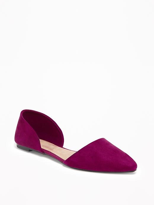View large product image 1 of 1. Faux-Suede D'Orsay Flats for Women