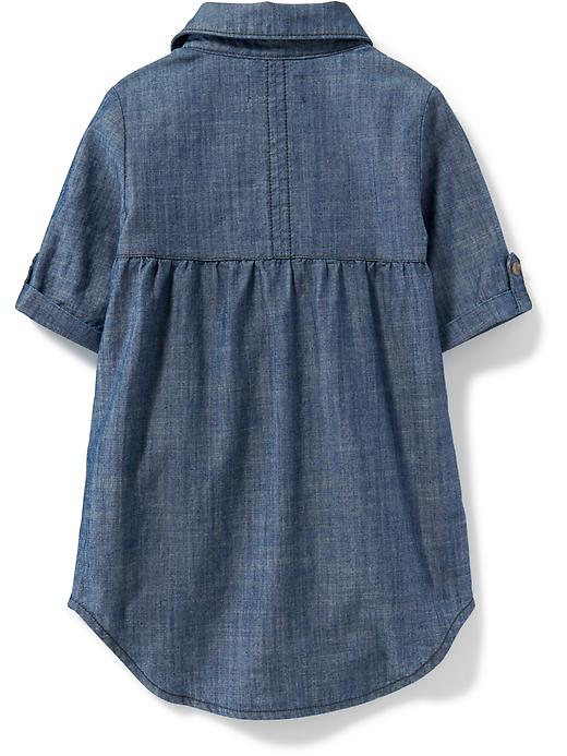 View large product image 2 of 3. Chambray Shirt Dress for Toddler Girls