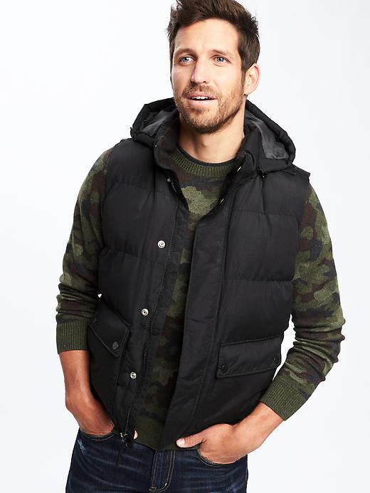 Image number 4 showing, Quilted Zip-Away Hooded Vest for Men
