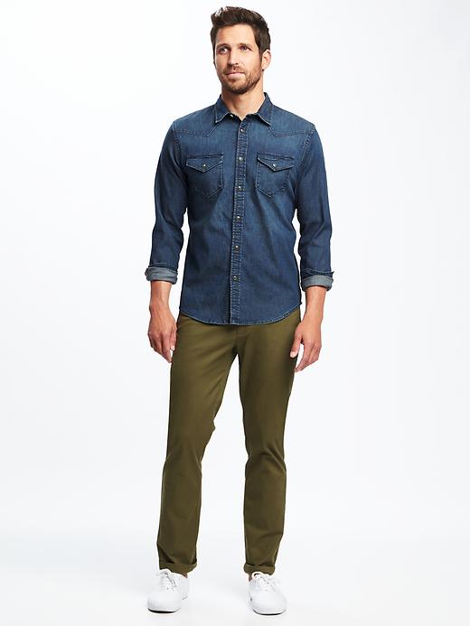 Image number 3 showing, Regular-Fit Chambray Western Shirt for Men