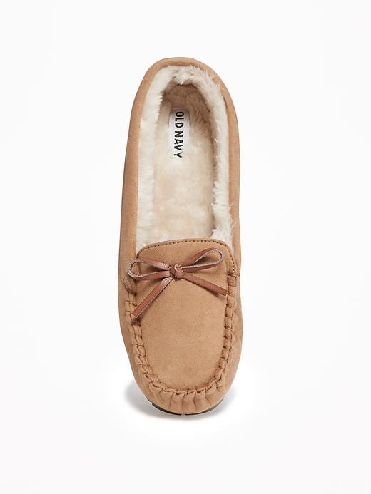 Image number 3 showing, Sueded Sherpa-Lined Moccasin Slippers for Women
