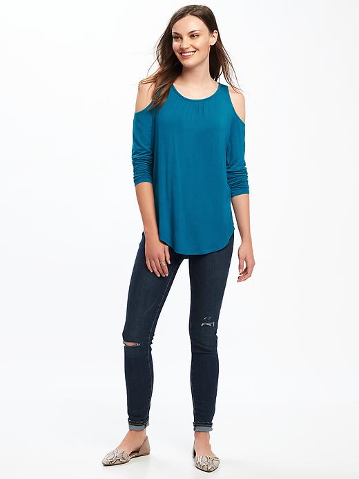 Image number 3 showing, Relaxed Cold-Shoulder Top for Women