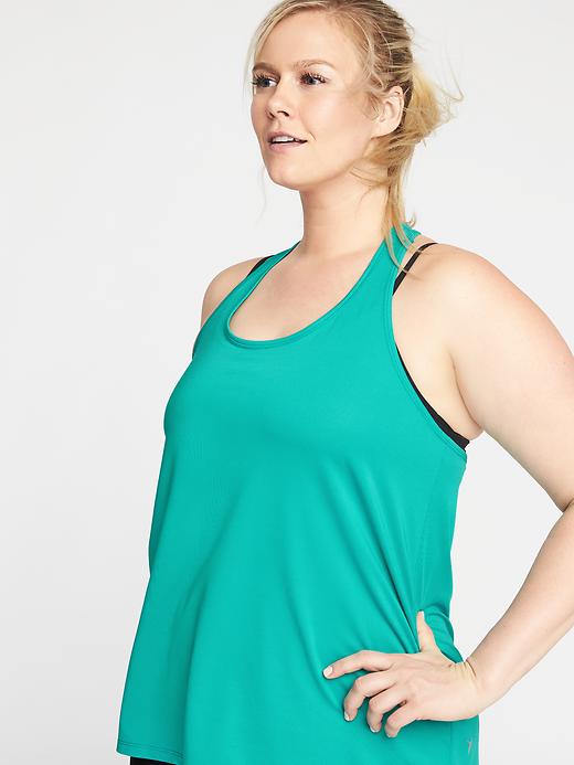 Image number 4 showing, Loose-Fit Plus-Size Strappy Mesh Tank