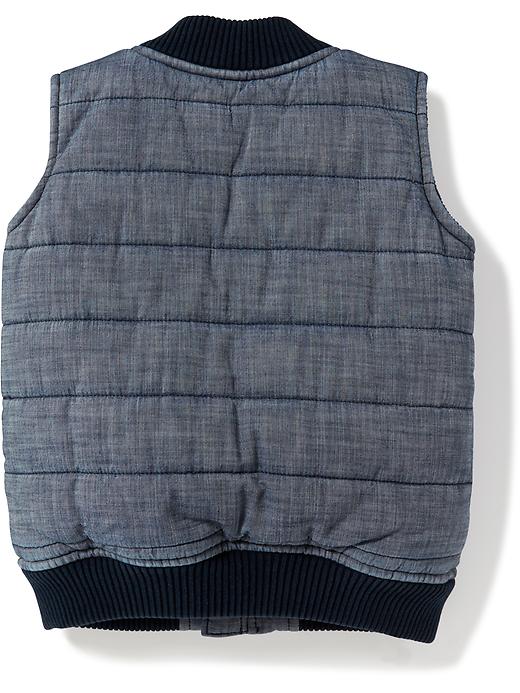 View large product image 2 of 4. Quilted Chambray Vest for Toddler Boys