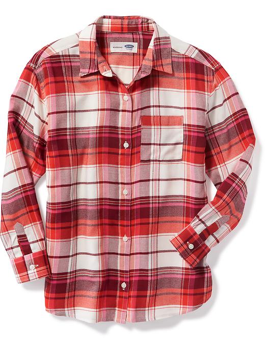 View large product image 1 of 3. Flannel Boyfriend Shirt for Girls