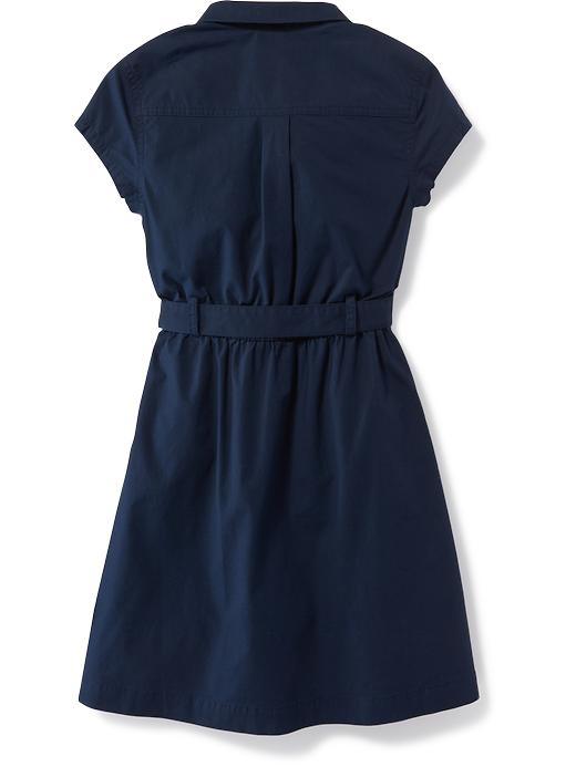 View large product image 2 of 3. Uniform Tie-Waist Shirt Dress for Girls