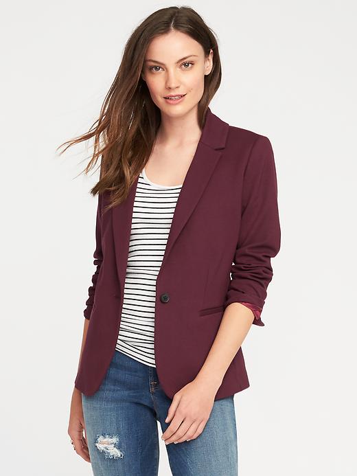 Image number 1 showing, Classic Ponte-Knit Blazer for Women