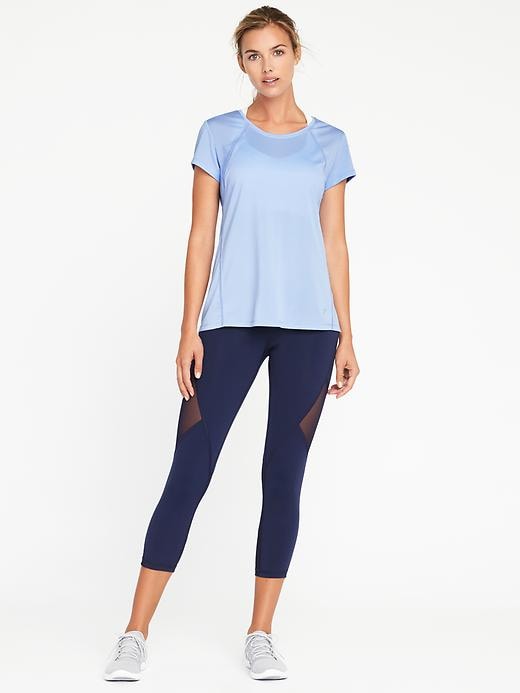 Image number 3 showing, Semi-Fitted Mesh Running Tee for Women