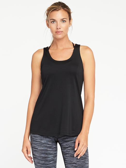 Image number 1 showing, Cutout-Back Performance Tank for Women