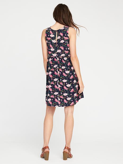 Image number 2 showing, Printed Sleeveless Swing Dress for Women
