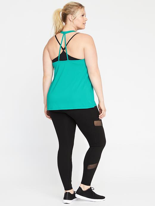 Image number 2 showing, Loose-Fit Plus-Size Strappy Mesh Tank