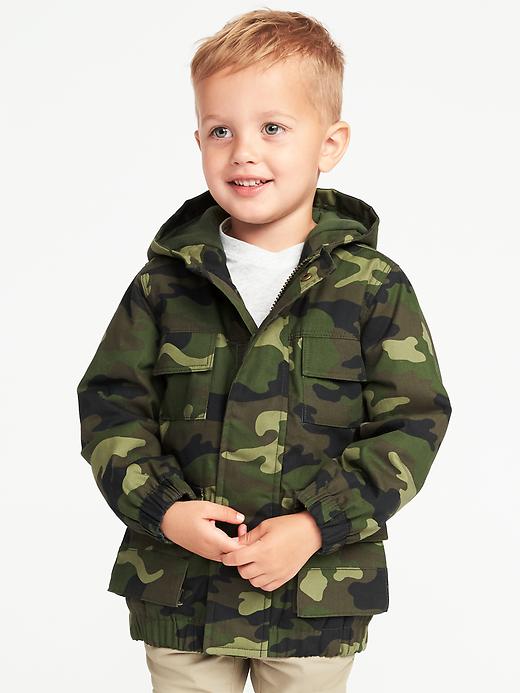 View large product image 1 of 1. Hooded Canvas Utility Jacket for Toddler Boys