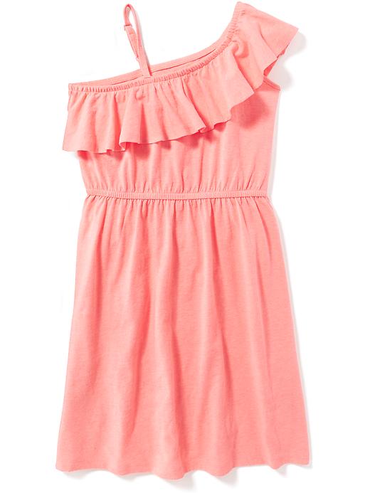 View large product image 1 of 2. One-Shoulder Cinched-Waist Dress for Girls