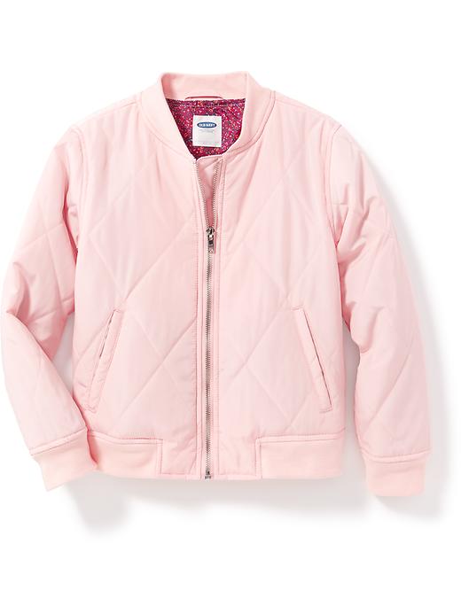 View large product image 1 of 3. Quilted Bomber Jacket for Girls