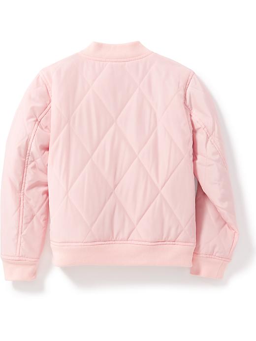 View large product image 2 of 3. Quilted Bomber Jacket for Girls