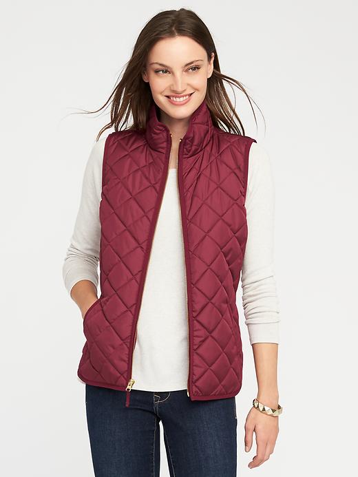 Old Navy Womens Quilted Vest For Women Gosh Garnet Size M
