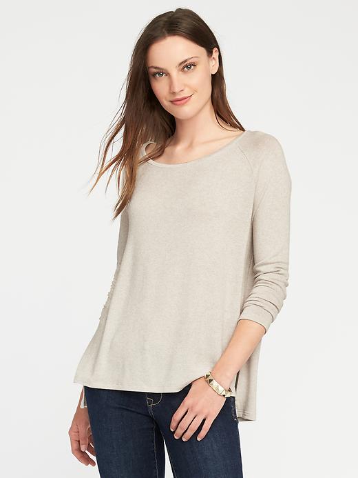 View large product image 1 of 1. Loose Soft-Spun Scoop-Neck Tee for Women