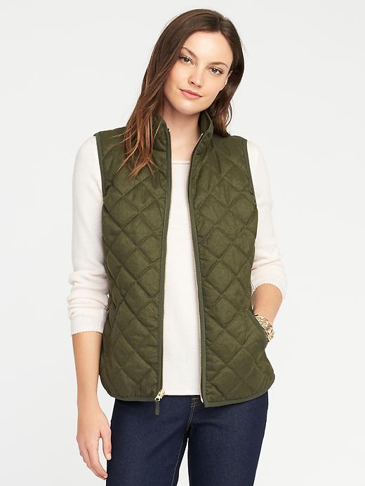 View large product image 1 of 1. Textured Quilted Vest for Women