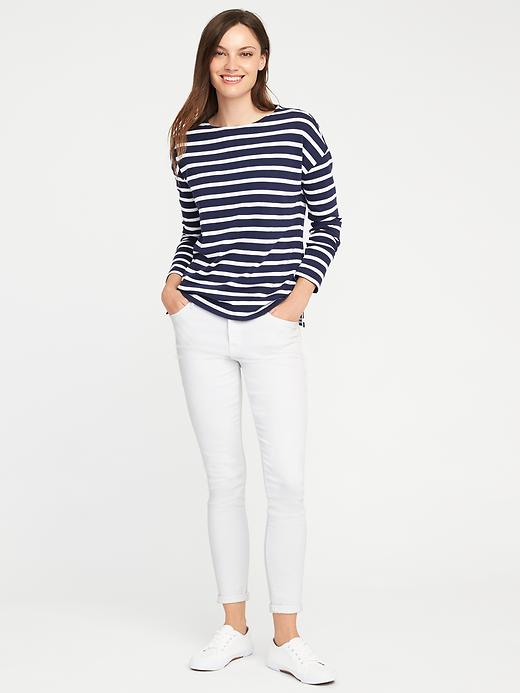 Image number 3 showing, Relaxed Boat-Neck Tee for Women