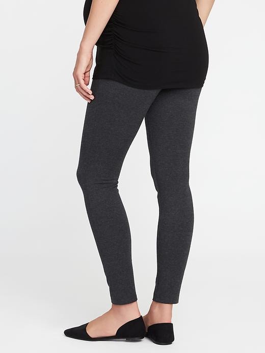 View large product image 2 of 3. Maternity Full-Panel Heavy-Knit Jersey Leggings