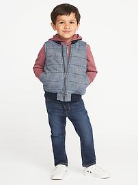 View large product image 3 of 4. Quilted Chambray Vest for Toddler Boys