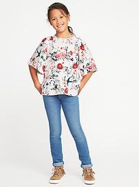 View large product image 3 of 3. Floral Flutter-Sleeve Top for Girls