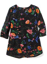View large product image 3 of 3. Floral Bell-Sleeve Dress for Toddler Girls