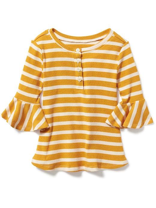 View large product image 1 of 1. Bell-Sleeve Henley for Toddler Girls