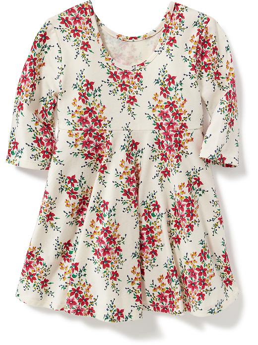 View large product image 2 of 3. Floral Fit & Flare Jersey Dress for Toddler Girls