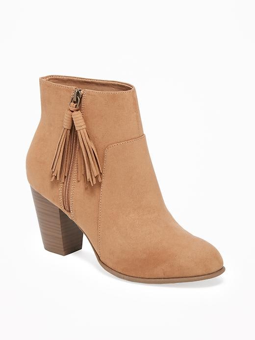 Image number 1 showing, Sueded Tassel-Zip Ankle Boots for Women