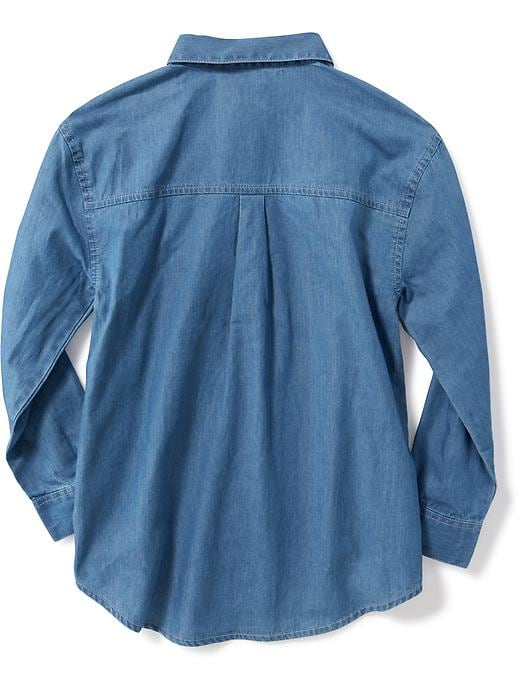 View large product image 2 of 3. Chambray Boyfriend Shirt for Girls