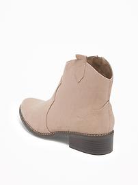 View large product image 3 of 3. Sueded Western Ankle-Boots for Girls