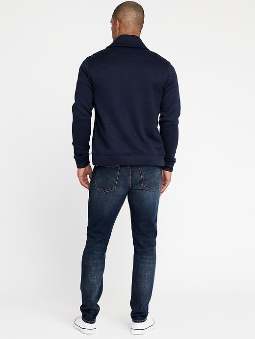 Image number 2 showing, Shawl-Collar Sweater-Knit Fleece Cardigan for Men