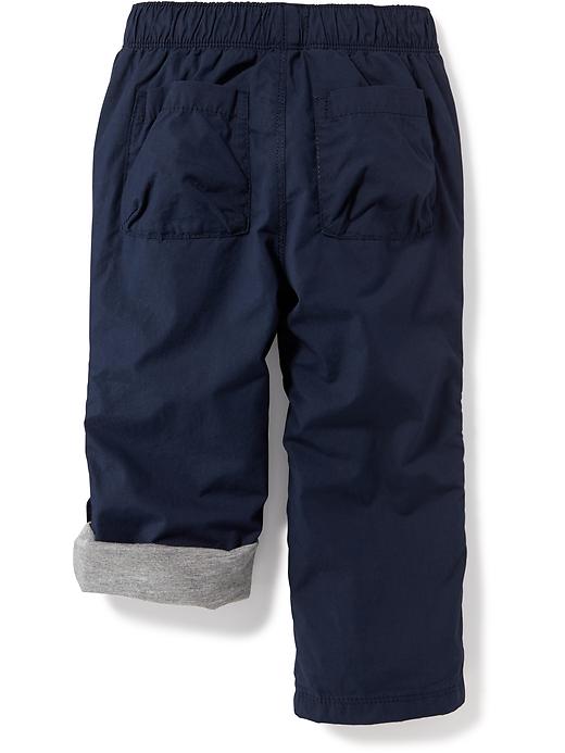 View large product image 2 of 3. Jersey-Lined Poplin Pants for Toddler Boys