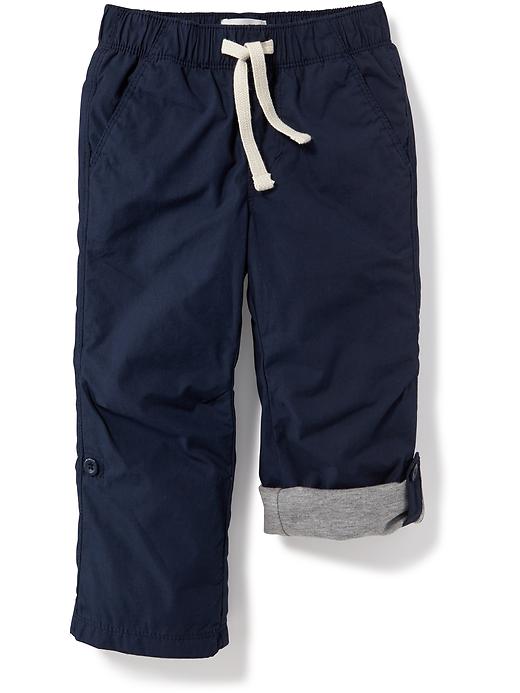 View large product image 1 of 3. Jersey-Lined Poplin Pants for Toddler Boys