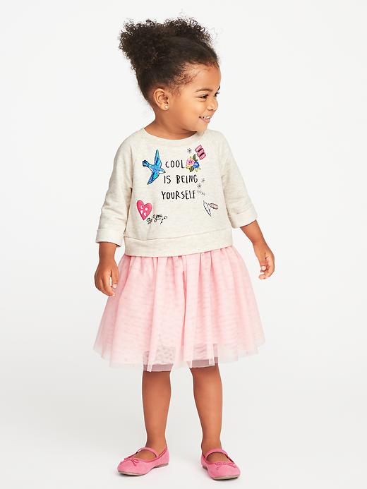 View large product image 1 of 1. 2-in-1 Fit & Flare Tutu Dress for Toddler Girls