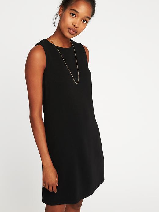 Image number 3 showing, Sleeveless Ponte-Knit Shift Dress for Women