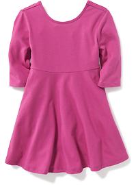 View large product image 3 of 3. Fit & Flare Scoop-Back Dress for Toddler Girls