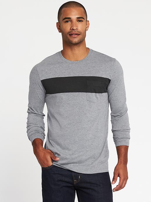 View large product image 1 of 1. Soft-Washed Chest-Stripe Pocket Tee for Men