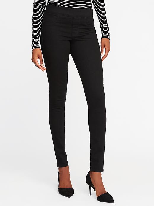 View large product image 1 of 3. Mid-Rise Never-Fade Rockstar Black Jeggings for Women
