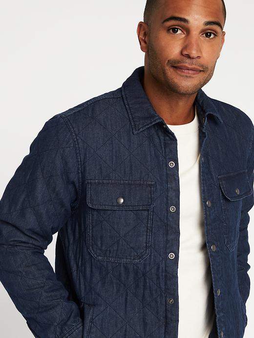 Image number 4 showing, Quilted Chambray Shirt Jacket for Men