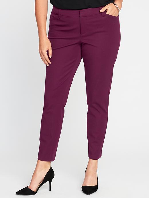 Image number 1 showing, Mid-Rise Smooth & Slim Plus-Size Pixie Pants