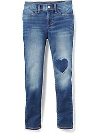 View large product image 3 of 3. Ballerina 360� Stretch Heart-Patch Jeggings for Girls